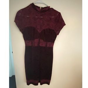 Fashion Nova Velvet and Lace Mini Dress. Size M